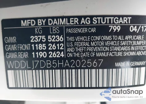 2017 Mercedes-Benz Cls 550 from USA, damaged, VIN WDDLJ7DB5HA202567